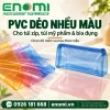 Minh họa màng PVC dẻo nhiều màu, túi mỹ phẩm trong và bìa đựng.